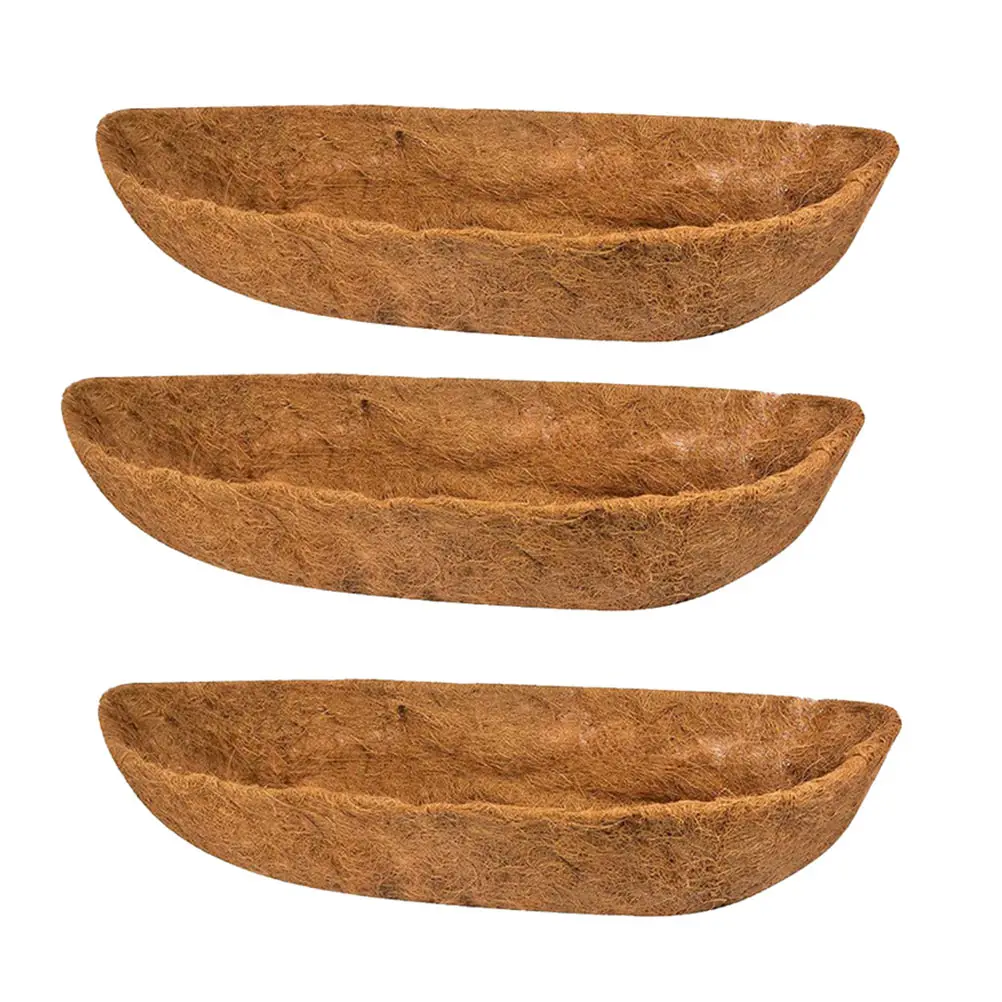 

3 Pcs Coconut Palm Mat Flower Pot Bottom Natural Base Plant Liner Hanging Basket Eco Friendly Fiber Material Balcony Corridor