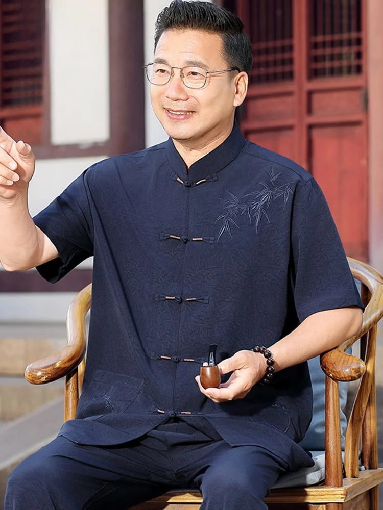 ensemble-d'ete-lomon-en-soie-glacee-a-manches-courtes-pour-grand-pere-style-traditionnel-chinois-costume-tang-pour-hommes-ages-ideal-pour-la-fete-des-peres