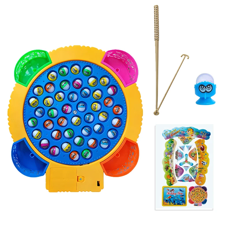 어린이를 위한 물고기 전기 낚시 게임 장난감, 어린이 퍼즐, 인터랙티브 낚시 장난감, 교육적이고 음악이 나오는 회전 장난감, 45개