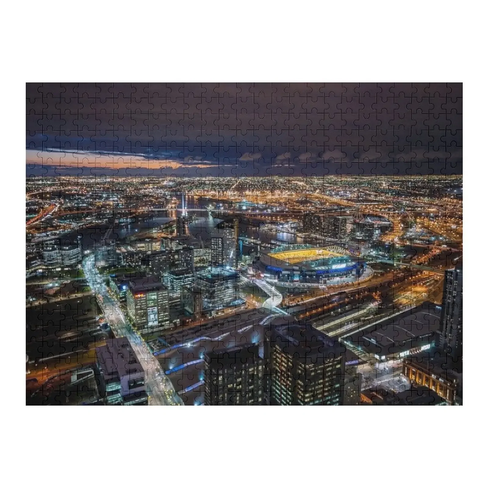 

Melbourne at Night Jigsaw Puzzle Personalized Toy Personalized Name Puzzle