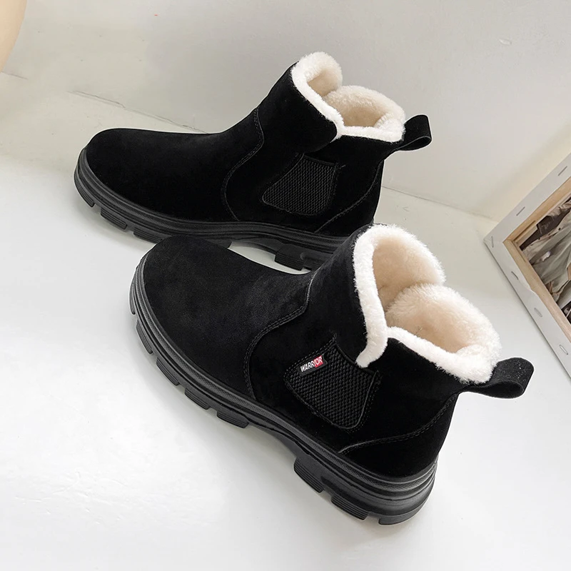 Snow boots couple models 2024 fall and winter new fur integrated velvet thickened snow cotton warm cotton shoes