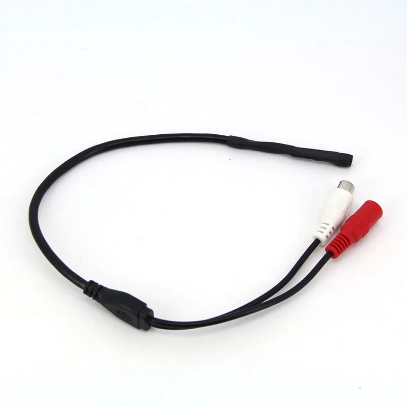 DC 12V 미니 마이크 픽업 사운드 모니터 오디오 픽업 Cctv 카메라 DVR 비디오 감시 L19 용 RCA 전원 케이블