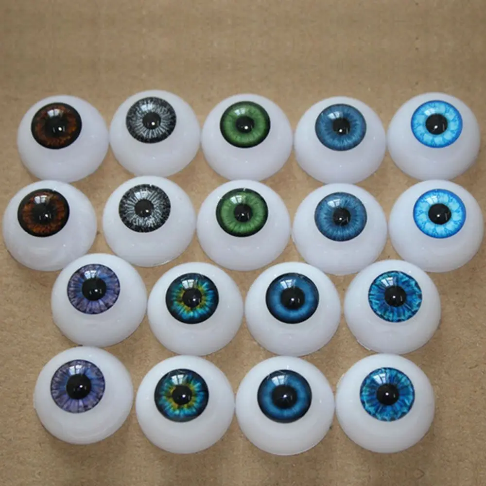 Ojos falsos para manualidades, accesorios de Halloween, máscara de terror, muñeca, oso, animales, 20mm, medio redondo, hueco, realista, 1 par