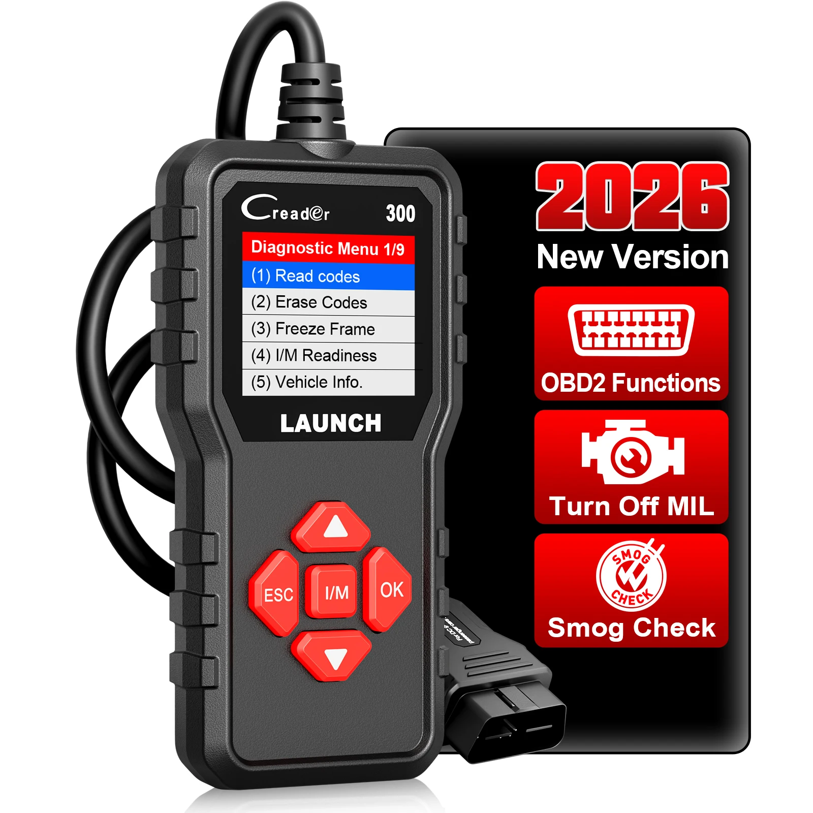 [Motor-Systemprüfung] LAUNCH CR300 – OBD2-Diagnosegerät für deutsche Fahrzeuge (alle OBD2-Funktionen, I/M-Bereitschaft, Fehlercode-Löschung) – Alternative zu ELM327