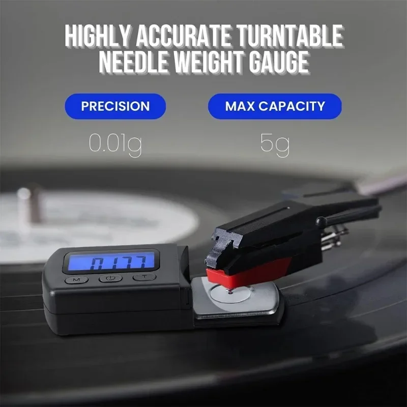 LCD High Precise Tracking Digital Turntable Stylus Force Scale Meter Gauge Backlight for Vinyl Record Needle Weighing Accuracy