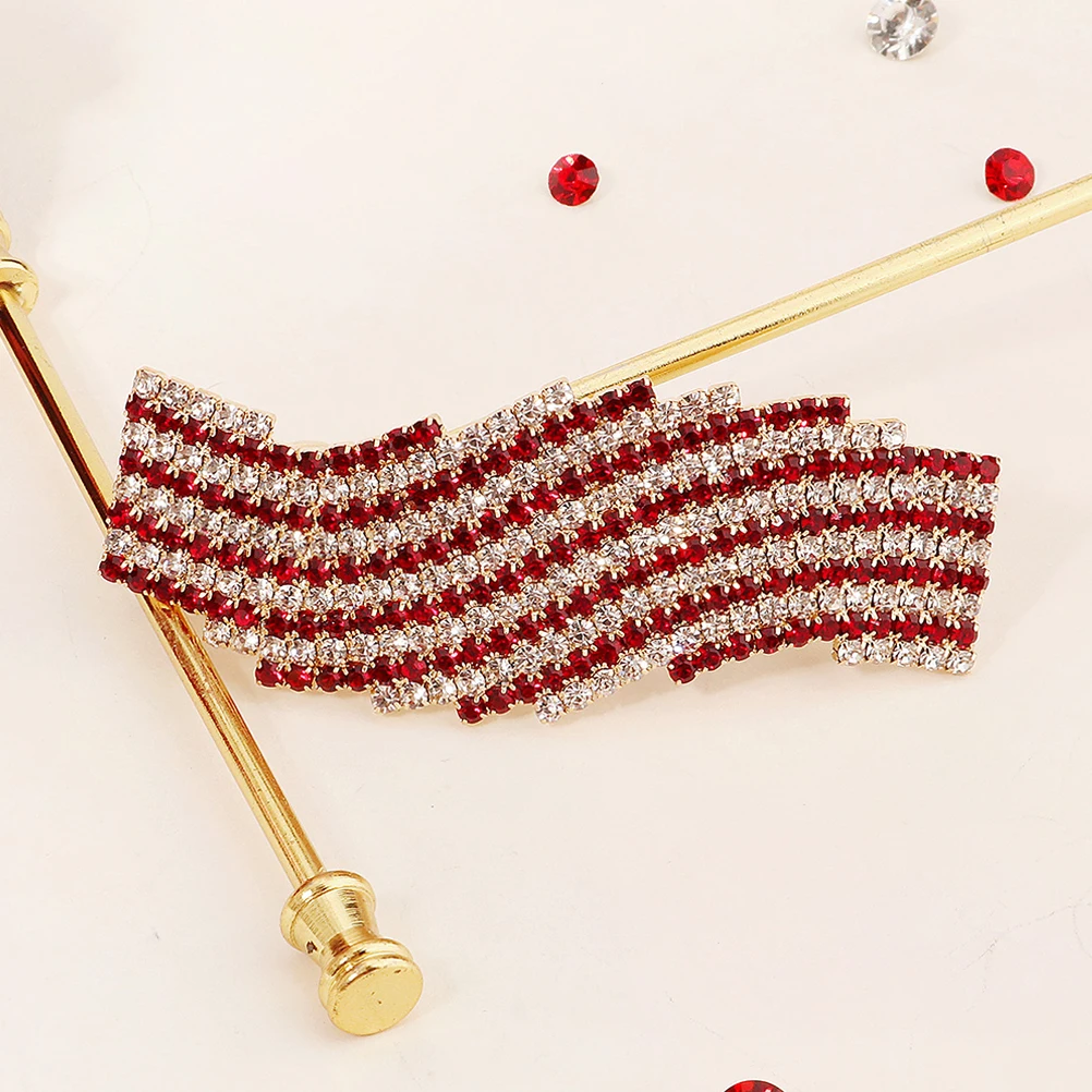 

Red Rhinestone Hair Clip Sparkly Bridal Wedding Barrette Hair Accessories for Women Party Elegant Rhinestone Barrettes