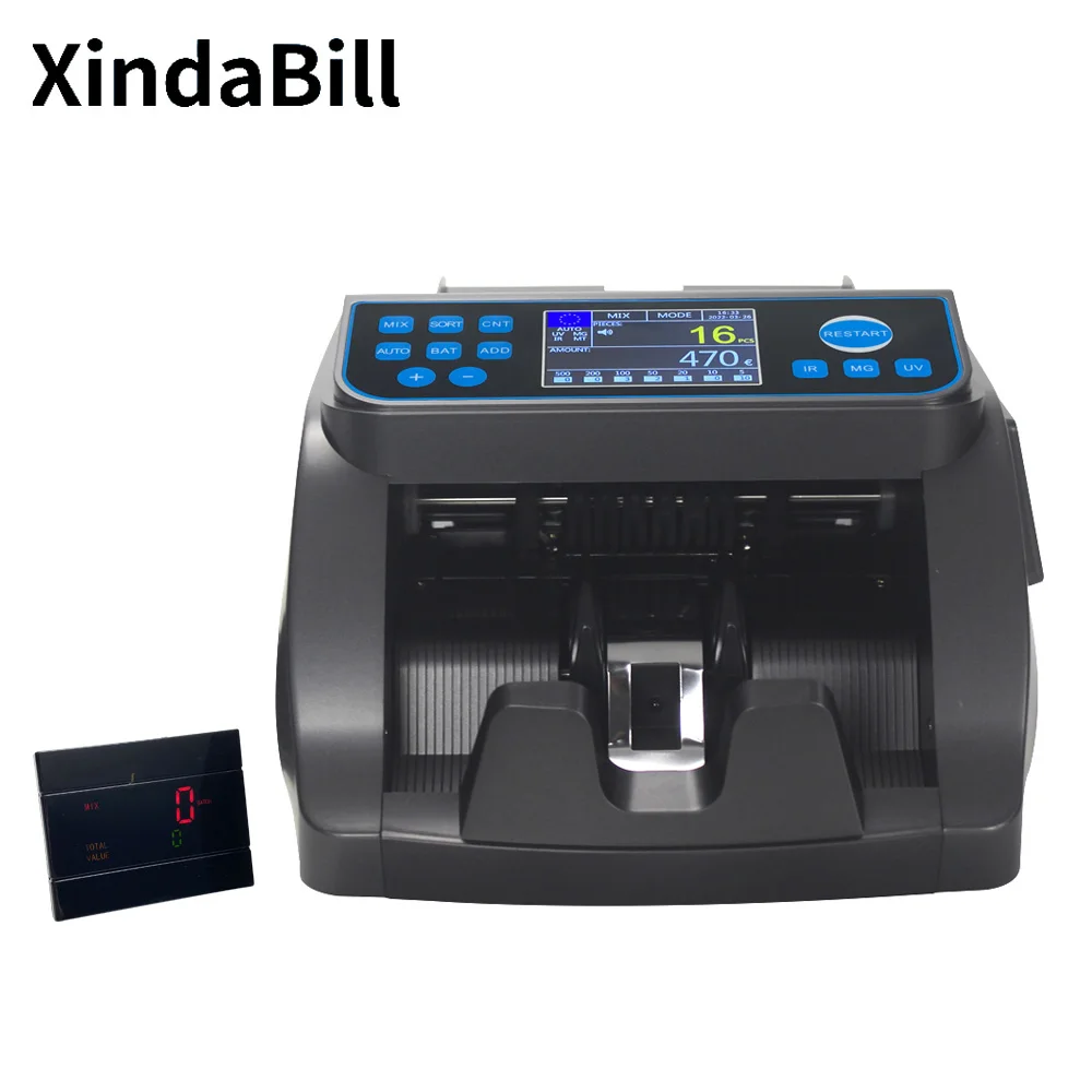 6000D EUR Mix Value Money Cash Counter Fake Bill Detector Banknote Fast Counting Speed Portable Detecting Machines