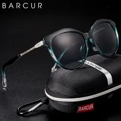 BARCUR Polarized Cat Eye Sunglasses Women Gradient Round Sun Glasses for Women Oculos Lunette De Soleil Femme