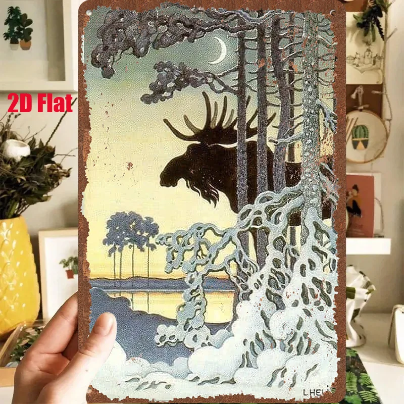 2D Flat - 1pc 2D[Flat] Metal Sign Retro Tin Painting 