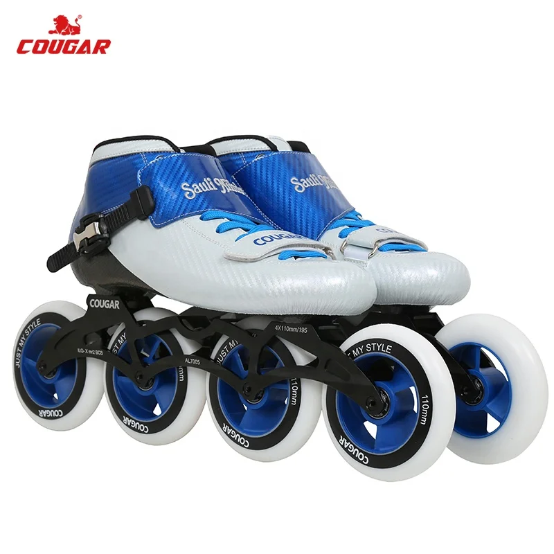 Cougar-patín de velocidad profesional en línea, zapatos de fibra de carbono, ruedas de 110Mm, gran oferta