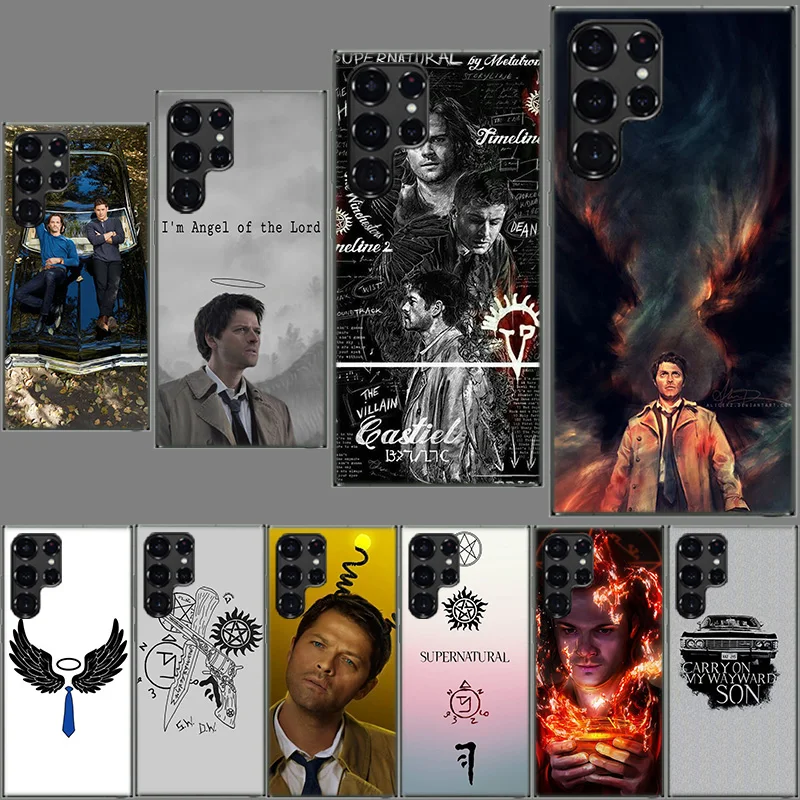 Angel Castiel Supernatural Clear Case for Samsung Galaxy S24 S22 Ultra S23 S21 S20 FE Capa Phone Cover S10 S9 S8 Plus S10E Shell