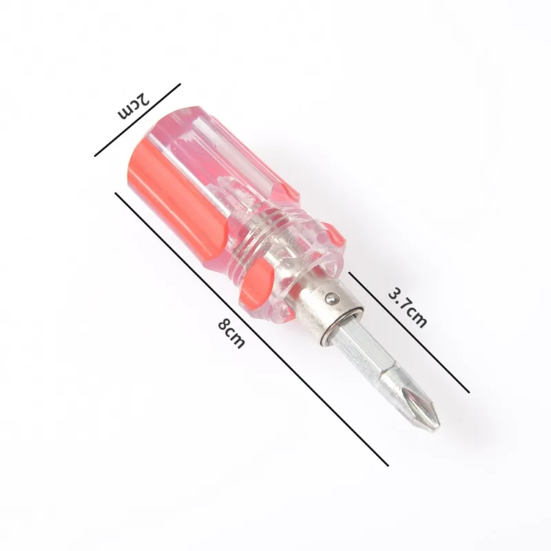 Mini Turnip Head Screwdriver Magnetic Dual-purpose Slotted Cross Plum Flat Mouth Ultra-short Small Modified Cone Screwdriver
