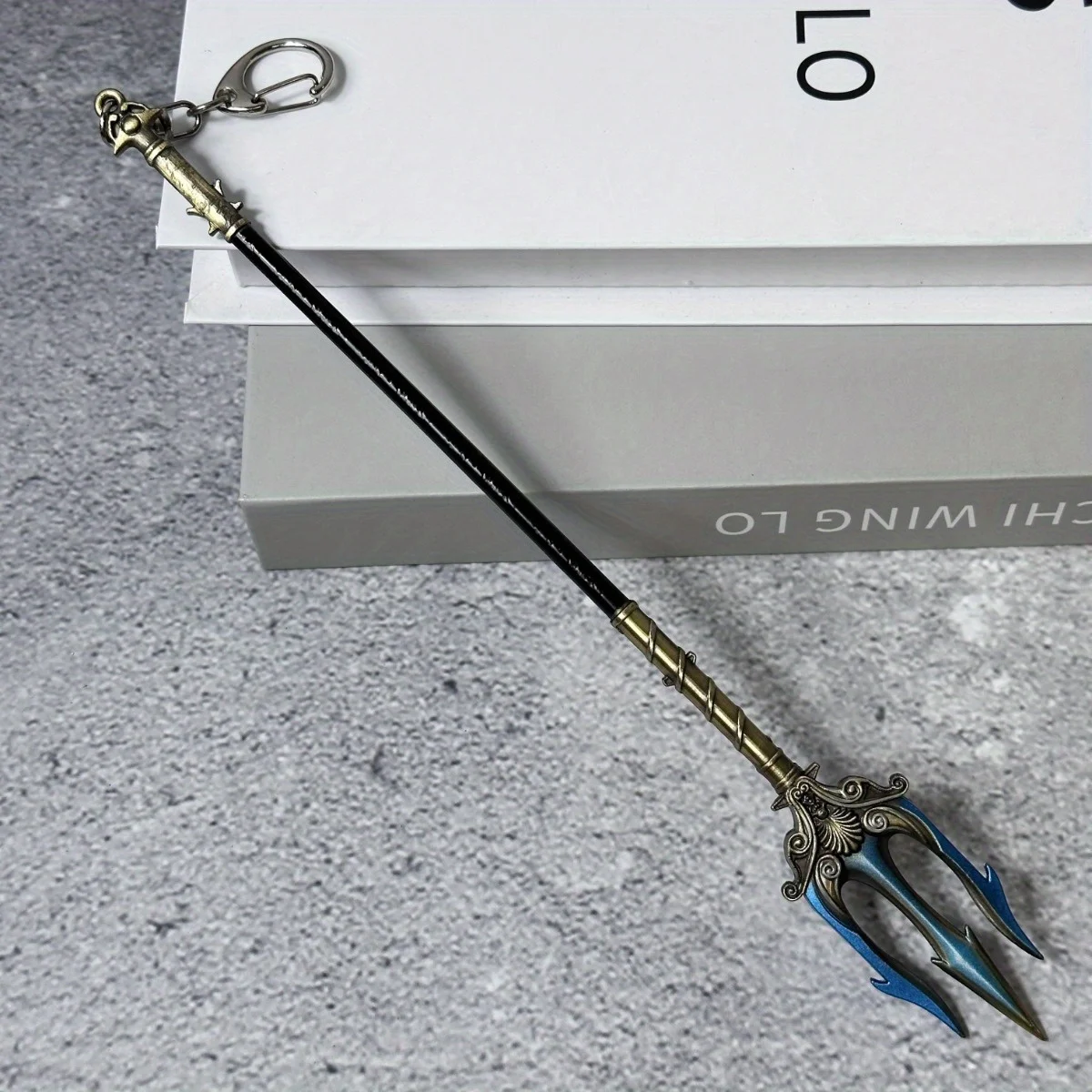 8.6inch God of War Katana Anime Ninja Knife Real Size Japanese Katana Spear Trident Poseidon Metal Sword Samurai Sabre Gift