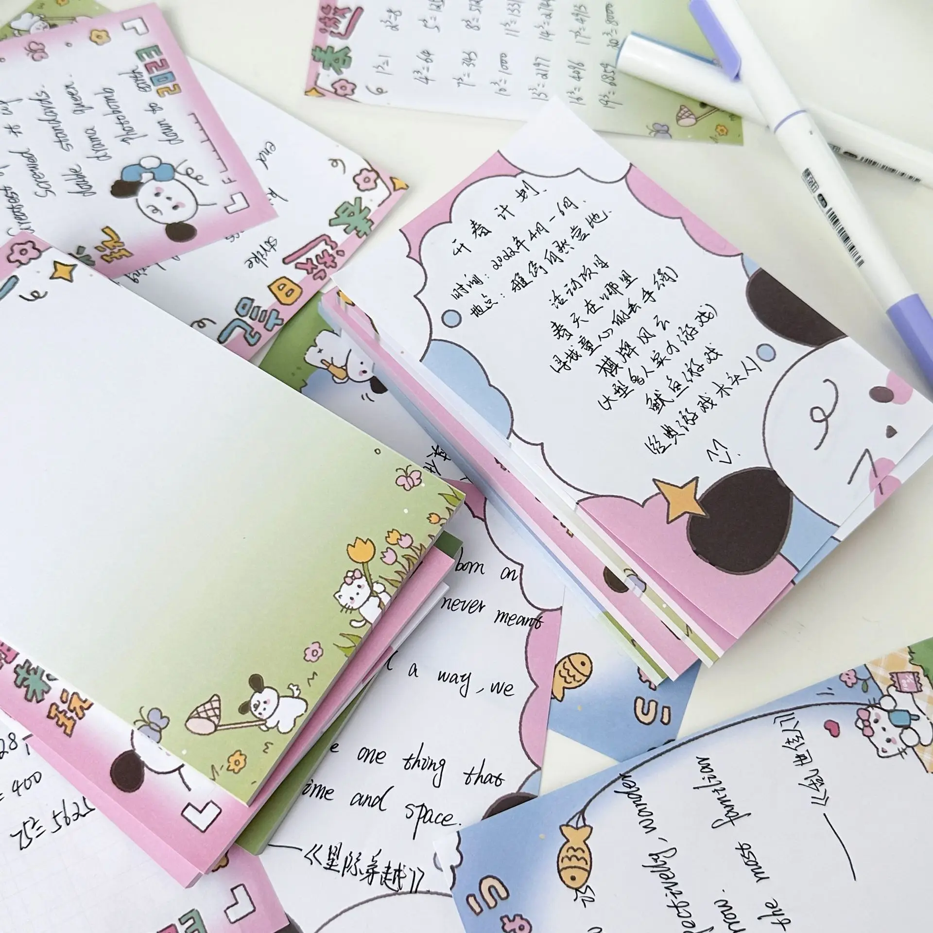 50sheets Ins Cute Memo Pad Book Creative Cartoon Student Tearable Non Sticky Memo Record Book DIY Handbook Material Book