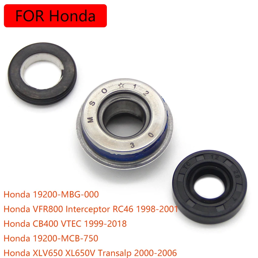 

Water Pump Seals For Honda Interceptor RC46 VFR800 CB400 XLV650 XL650V Transalp XL XLV 650 VFR 800 19200-MCB-750 19200-MBG-000