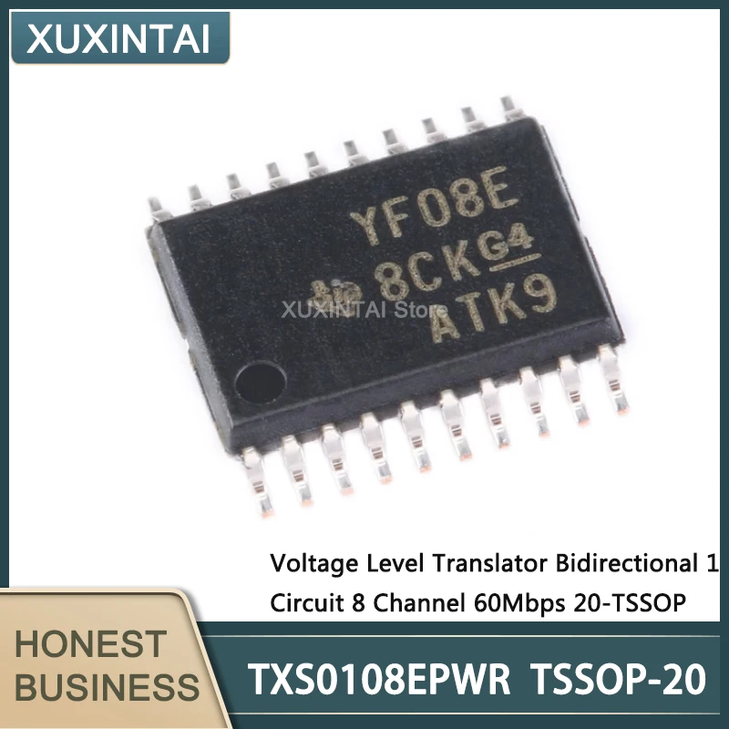 20Pcs/Lot  New Original  TXS0108EPWR TXS0108  Voltage Level Translator Bidirectional 1 Circuit 8 Channel 60Mbps 20-TSSOP