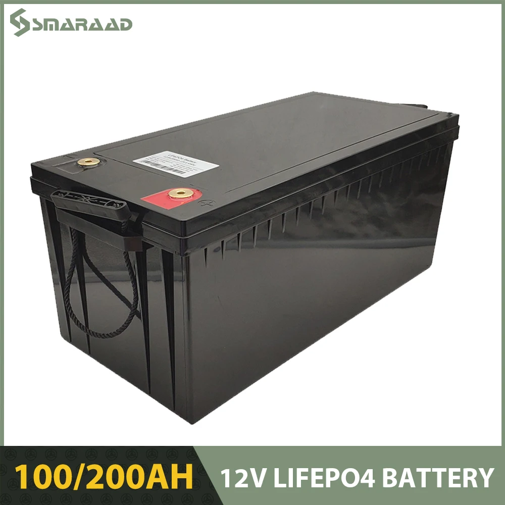 

SMARAAD 12V 200AH LiFePO4 Portable UPS Home Energy Storage Power System Lithium Battery For Home off-grid Systems Ships Farms