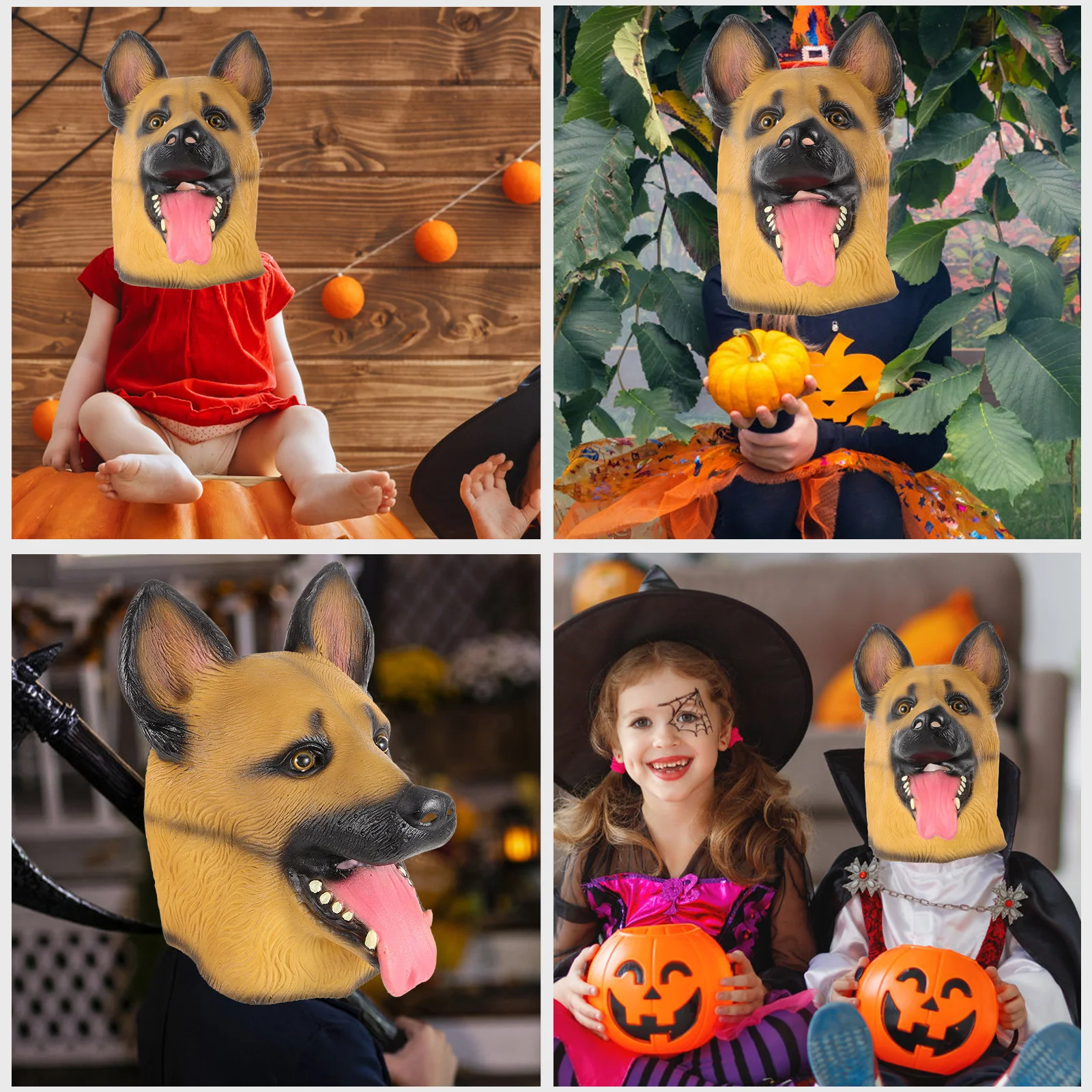 

The Mask German Shepherd's Dog Head Festival Supply Funny Gift Animal Halloween Hat