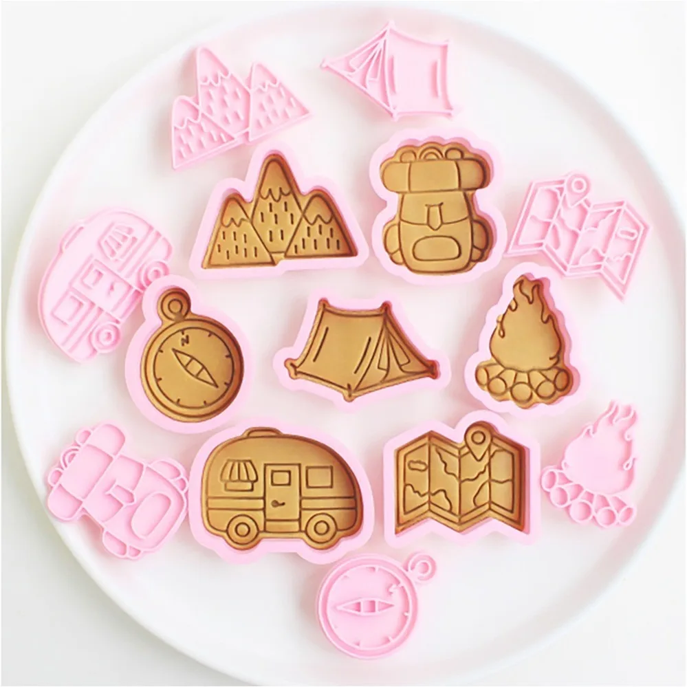 Outdoor Sports Series Cookie Cutters Biscuit Mold Stamp Kitchen Baking Pastry Bakeware Dessert Baking Supplies