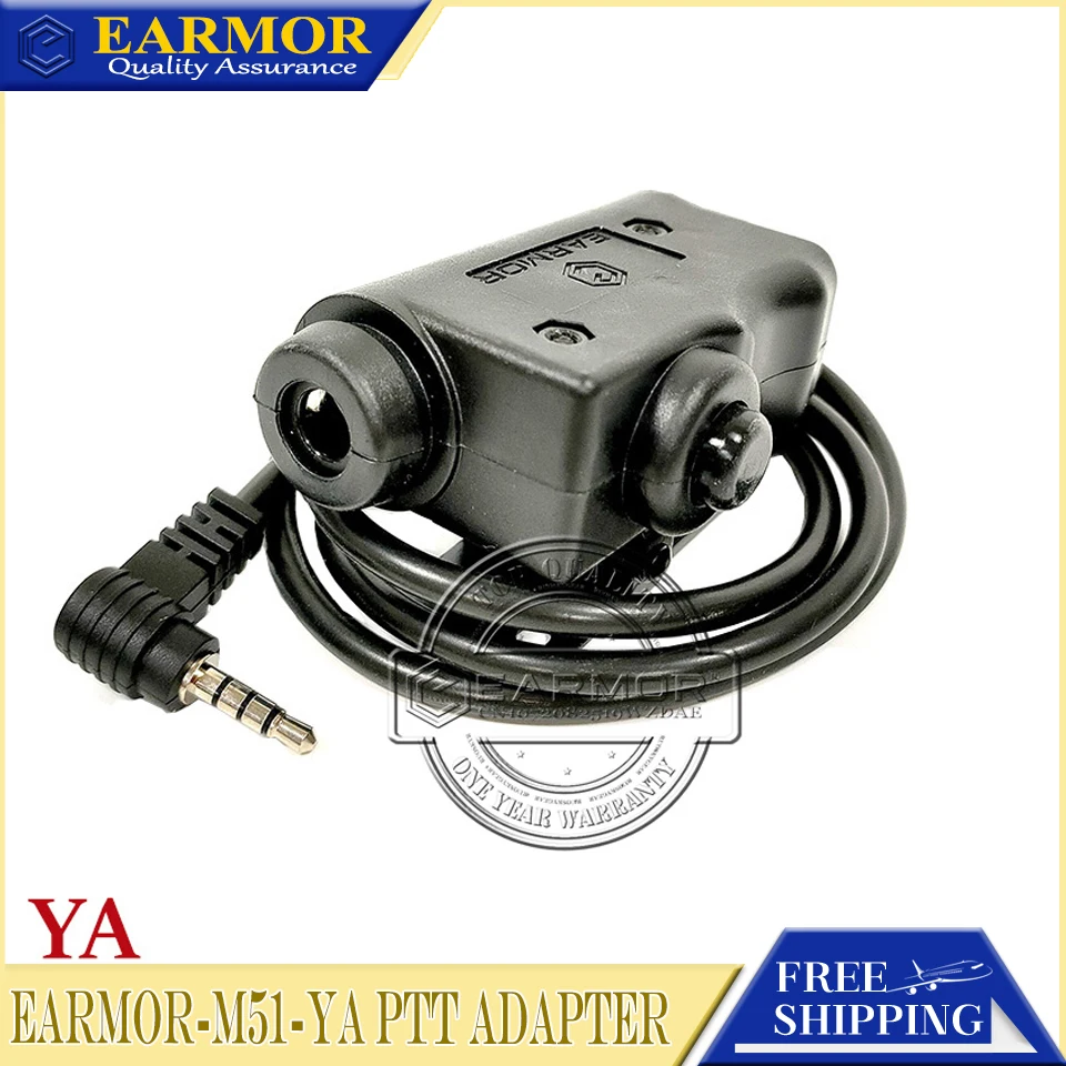 

EARMOR Earmor Military Adapter M51 PTT Airsoft Tactical Headset PTT Kenwood Phone Headphones Accessories Free Shipping