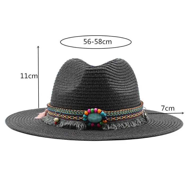 Fashion Panama Hats for Women Men 7 Colors Jazz Fedoras Cooling Sun Hats Summer Breathable Elegant Ladies Party Hat Wholesale