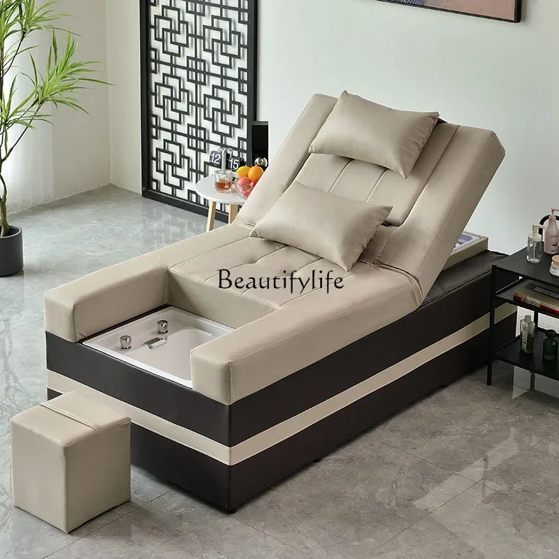 Head Therapy Pedicure Integrated Massage Couch Thai Back Bed Constant Temperature Shampoo Foot Washing Bed