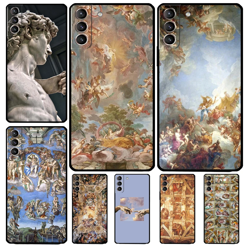 Michelangelo art fall für samsung galaxy s23 fe s22 ultra s20 s21 fe s8 s9 s10 plus note 10 20 ultra cover