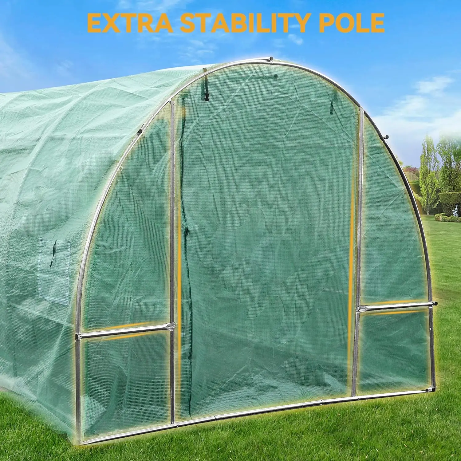 YITAHOME 20x10x7ft Greenhouse Heavy Duty Large Walk-in Greenhouses Tunnel Green Houses Outdoor Portable Hot Plant Gardening Upgr