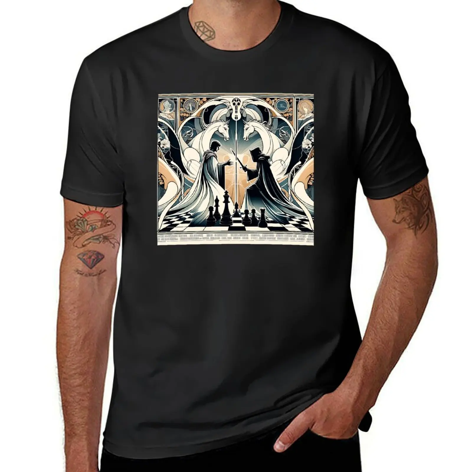 

Seventh Seal - Art Noveau T-Shirt summer clothes quick-drying mens t shirts casual stylish