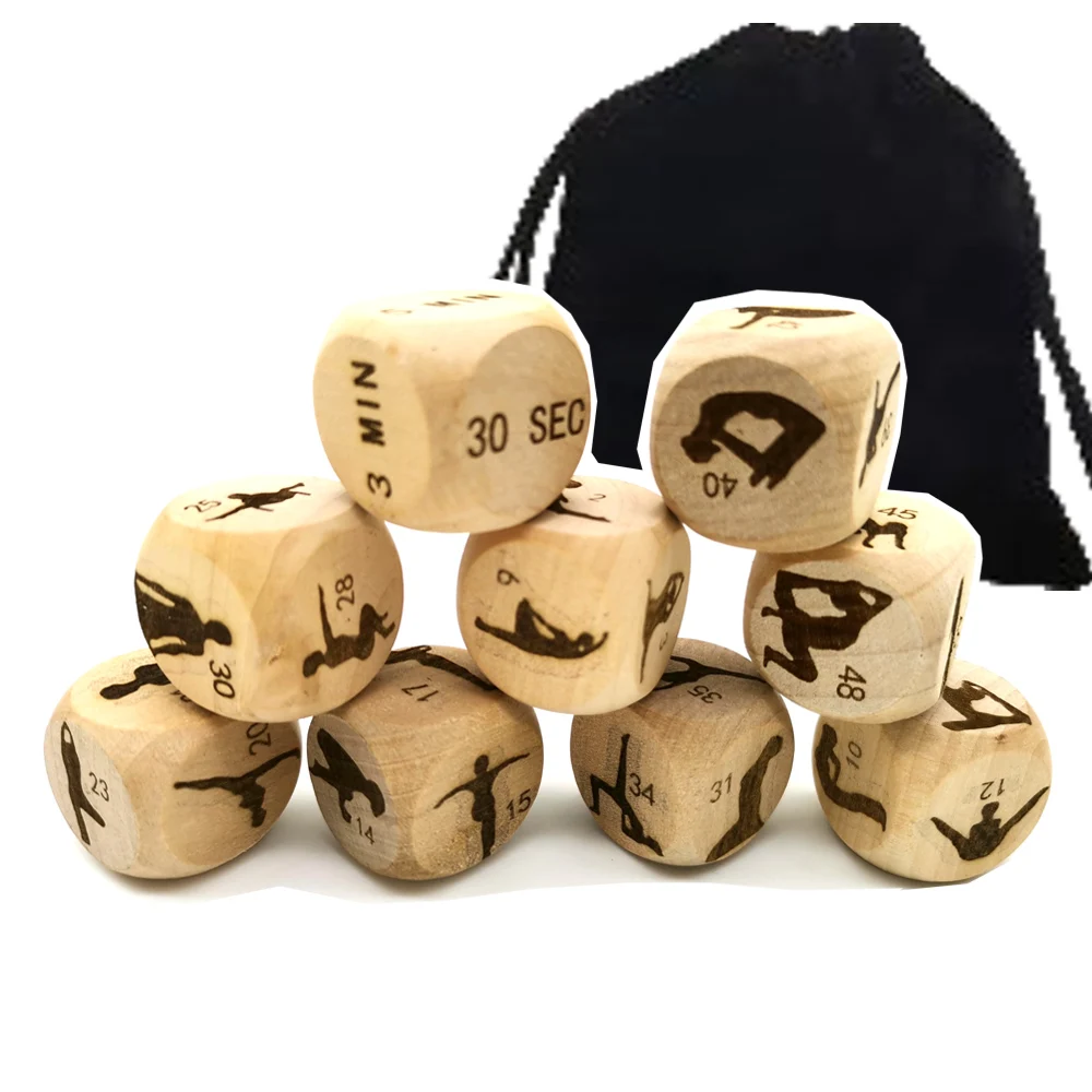 

9Pcs Fun Yoga Exercise Dice Couple Dice Bedroom Game Dice/Naughty Night Dice Party Decision Dice+Gifts bag