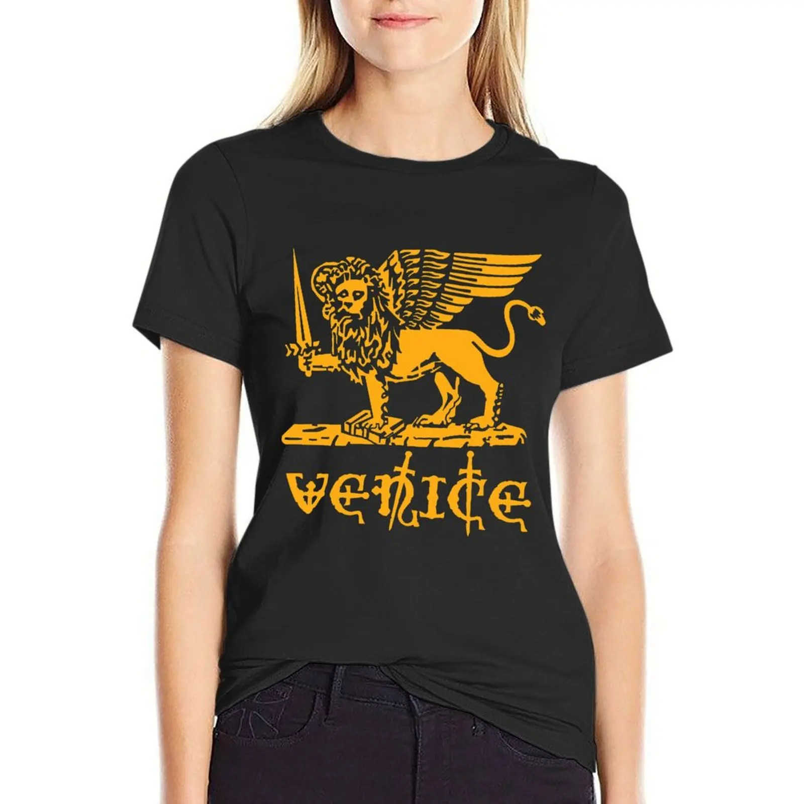 

VENICE's LOGO - The Lion of Saint-Mark T-Shirt summer top Short sleeve tee Woman fashion