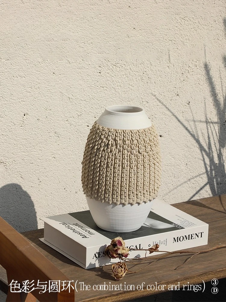 

Modern light luxury 3D ceramic vase creative color glaze TV cabinet entrance decoration ornament flower dryer