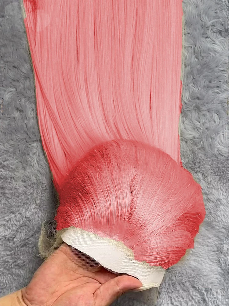 

Colored Malaysia Straight Human Hair Wigs 30 32 Inch Pink 13x6 HD Lace Front Lace Frontal Wigs For Women