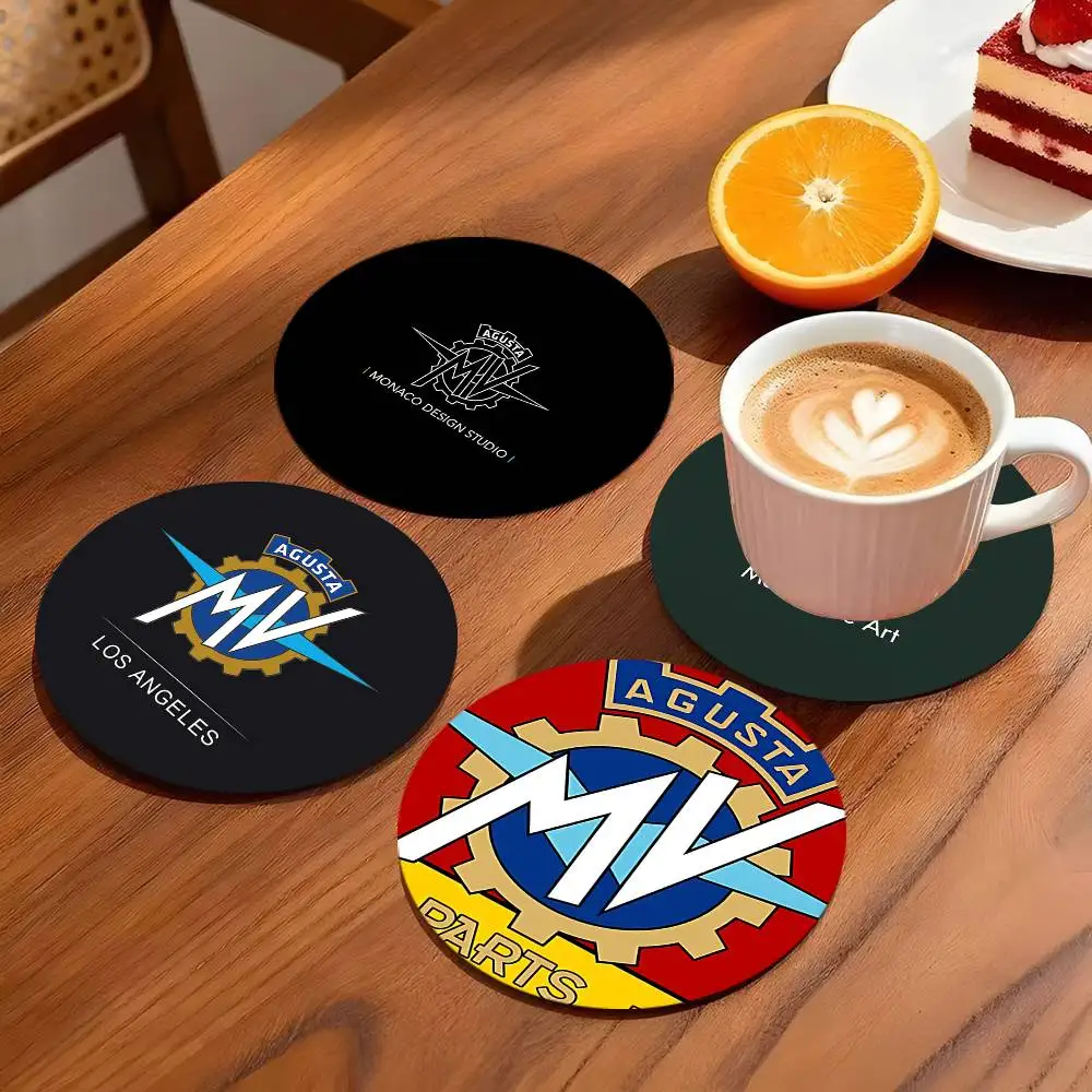 M-MV A-Agusta Coasters 10cm Round Wooden Suitable For Drinks Tea Coffee Home Gift Choice Holidays
