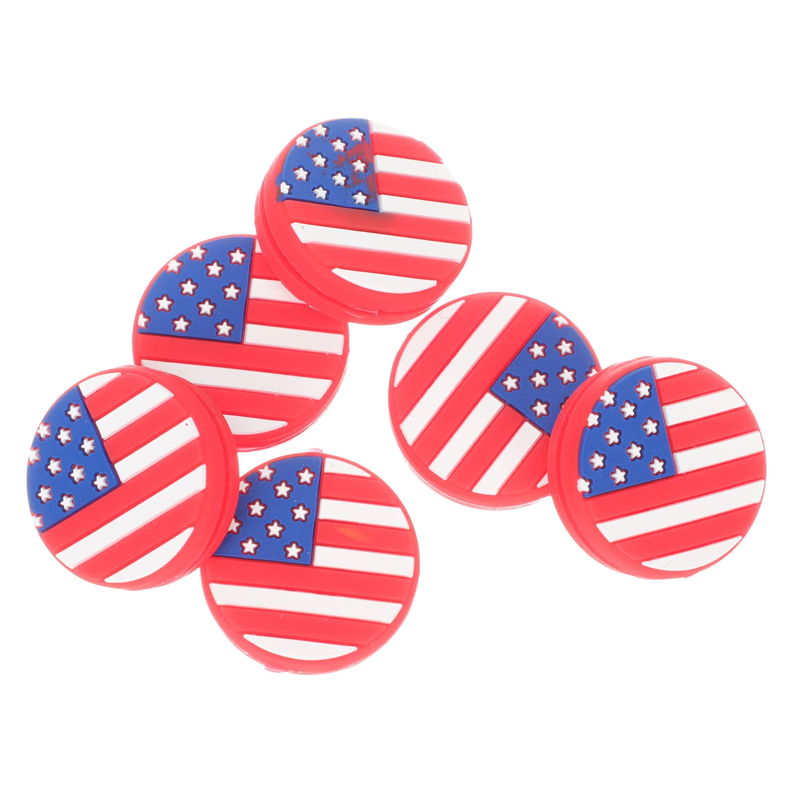 6 Pcs National Flag Designed Tennis Racket Dampeners Shock Absorber American Damping