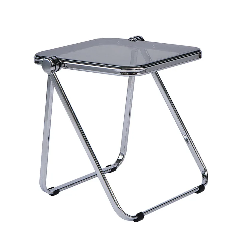 طاولة قهوة شفافة قابلة للطي، أثاث منزلي، طاولة منخفضة من الأكريليك العصرية، طاولة حافة أريكة محمولة وخفيفة الوزن