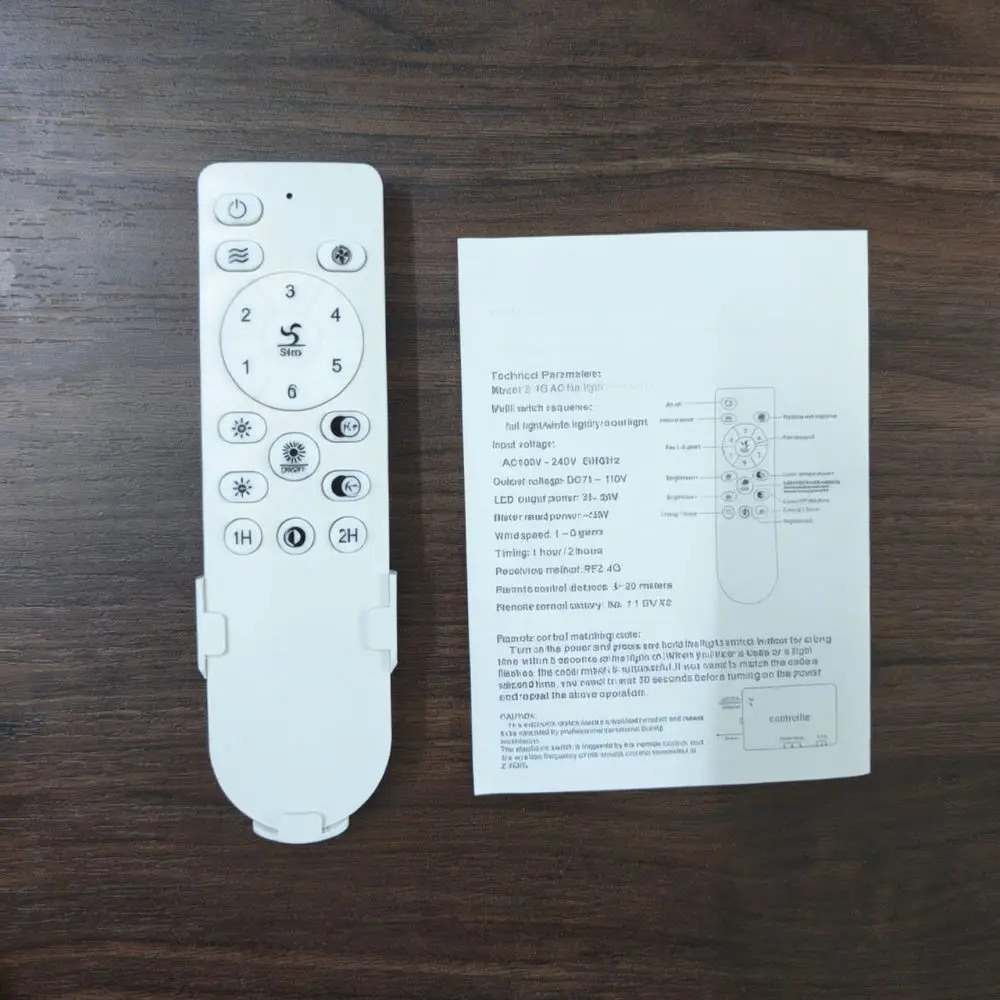 Ceiling Fan Light Remote Controller 2.4G Wireless Switch 6 Wind Gears Stepless Dimmer For Home Office Light Fixture