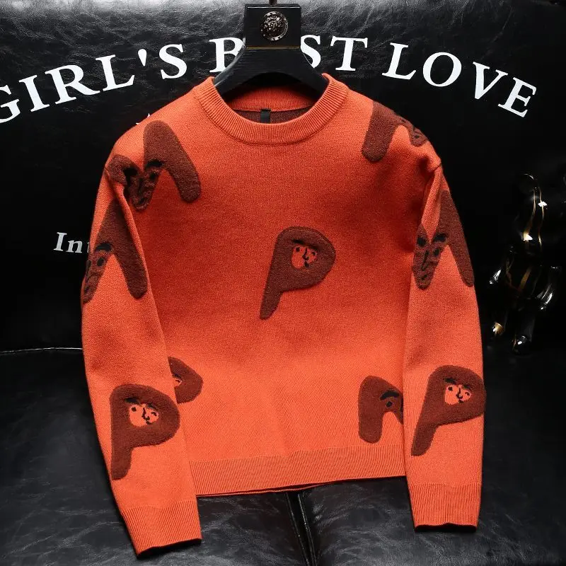 

2025 Spring Autumn and Winter New Fashionable Personalized Casual Sweater Round Neck Pullover All-match Knitted Sweater