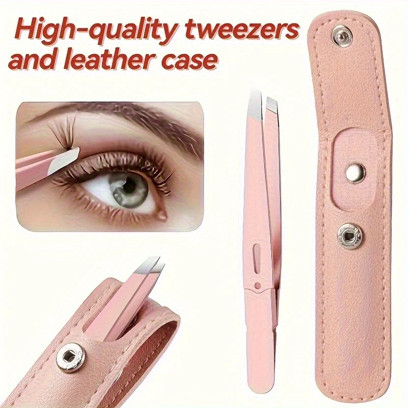 Pince à sourcils de précision avec pointes pointues ultra-minces et poignée antidérapante, outil d'épilation manuel en acier inoxydable pour sourcils