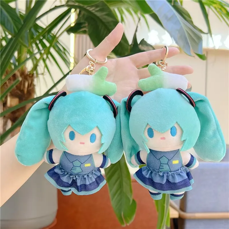 かわいい初音ミクぬいぐるみキーホルダー、カワイイバッグペンダント、ソフトなもの、誕生日プレゼント用アクセサリー