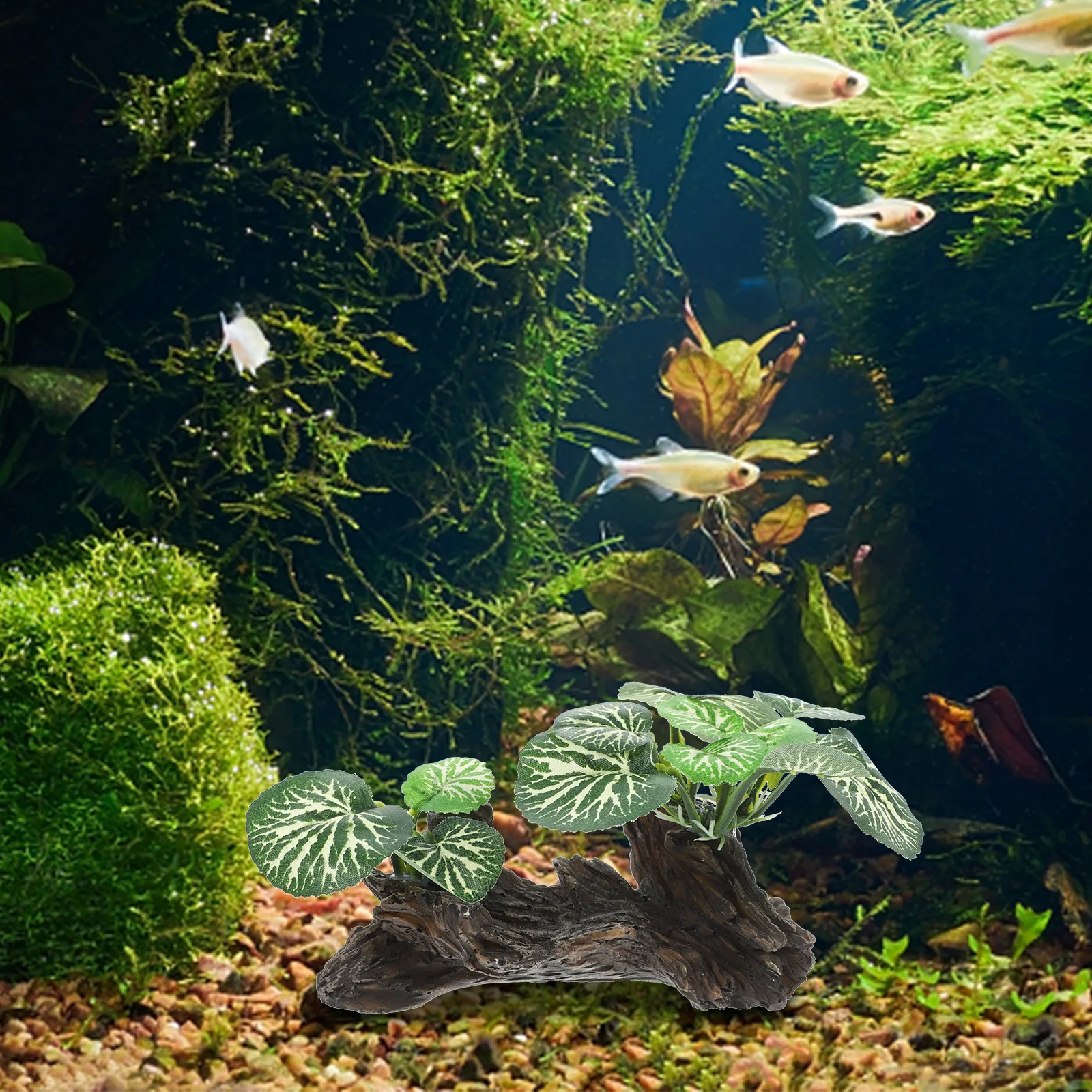

Reptile Tank Simulation Plant Decoration Easy Install Lifelike Ornament Natural Hiding Spot for Fish Tank Reptile Habitat Plant