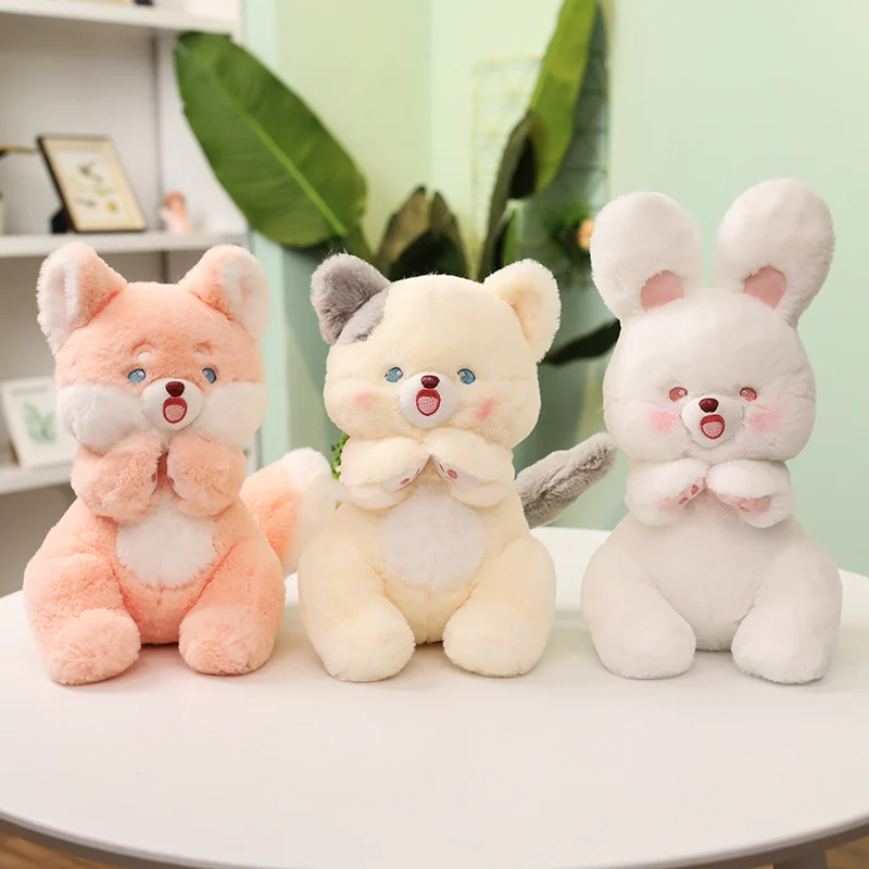 

Funny Bunny Stuffed Toys Creative Styling Plush Animals Doll Gift Fluffy Plushies Cat Toy for Baby Girls Kids Birthday Sofa Bed