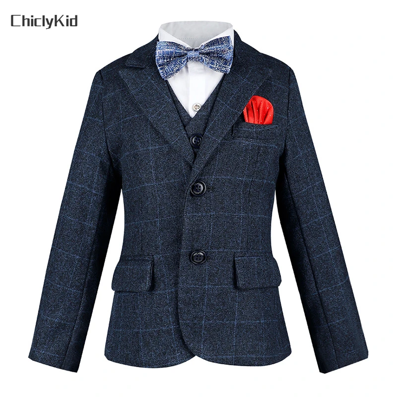 

High Quality Boys Wedding Suit Kids Blazer Tuxedos Formal Dress Clothes Sets Child School Uniforms Toddler Morning Coat Costumes