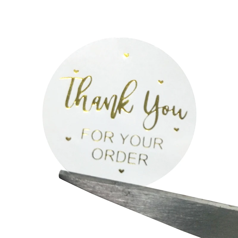 500Pcs Thank You For Your Order Stickers Transparent Gold Stickers For Small Business Wedding Party Favors Gift Sealing Labels