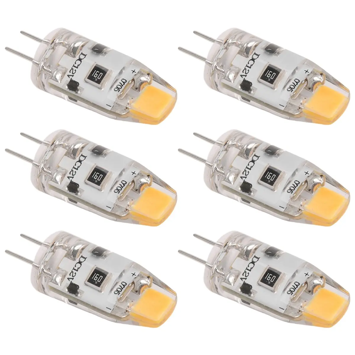 DTD854 Hot Sale-6PCS G4 LED Bulb 12V DC Dimmable COB LED G4 Bulb 1.5W 360 Beam Angle To Replace 15W Halogen Lamp (Warm White)