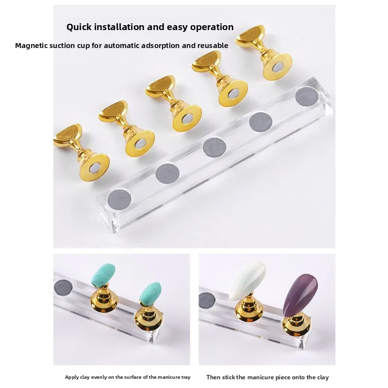 1set Nail Tip Holder Japanese Checkerboard Acrylic Display Base Practice Stand Board Boxed For Nail Art Salon Personal Manicure