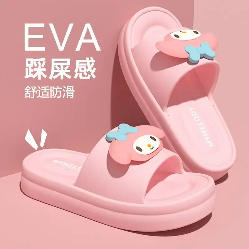 

Sanrio Home Shoes Super Soft Eva Cushion Soles Slippers Cute Outdoor Cartoon Slides Comfortable Shoes Parentchild Indoor Sandals