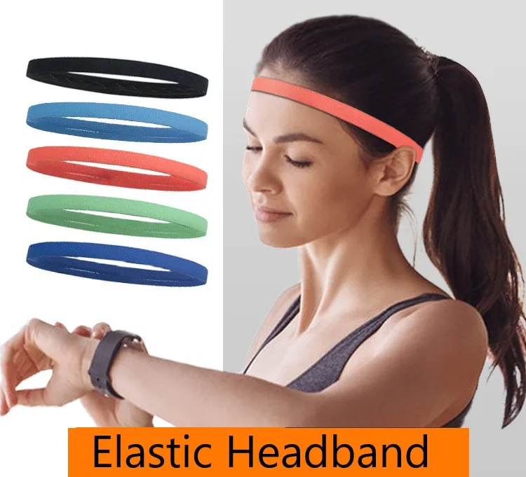 5 Pcs Fashion Sports Headband for Men and Women Running Sweat-absorbing Headband Fitness Yoga Basketball Elastic Headband