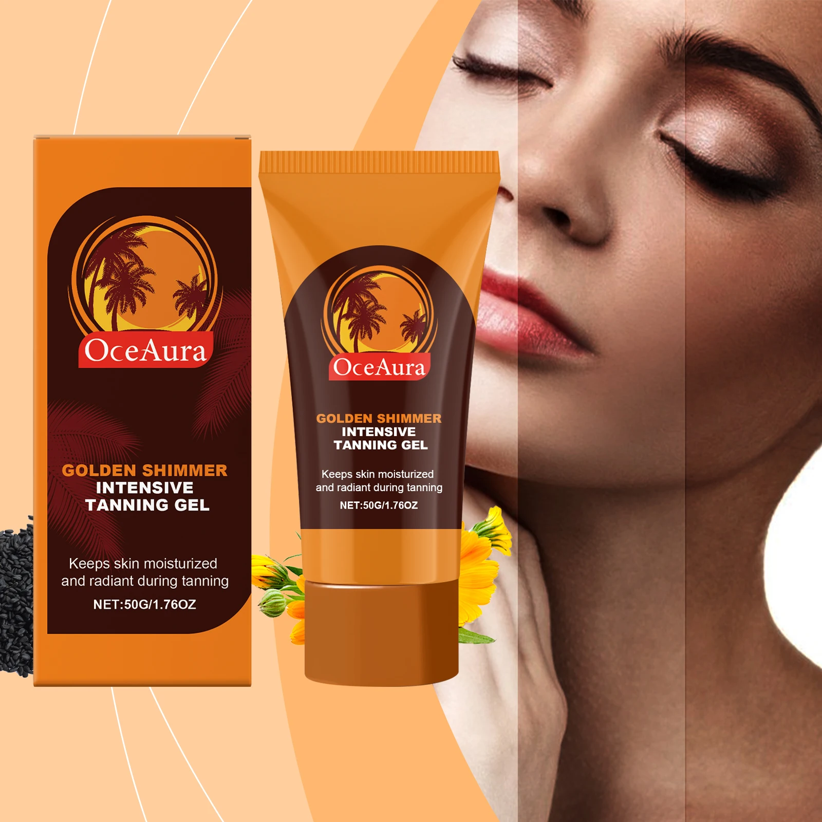 Accelerate Tanning Gel Hydrating Lightweight Fast Absorbing Bronzing Gel Moisturizing Natural Sunless Tan Enhancer For Face Body