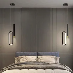 Lámpara colgante LED moderna, luminaria de suspensión nórdica, luz de línea larga para dormitorio y cabecera, decoración del hogar